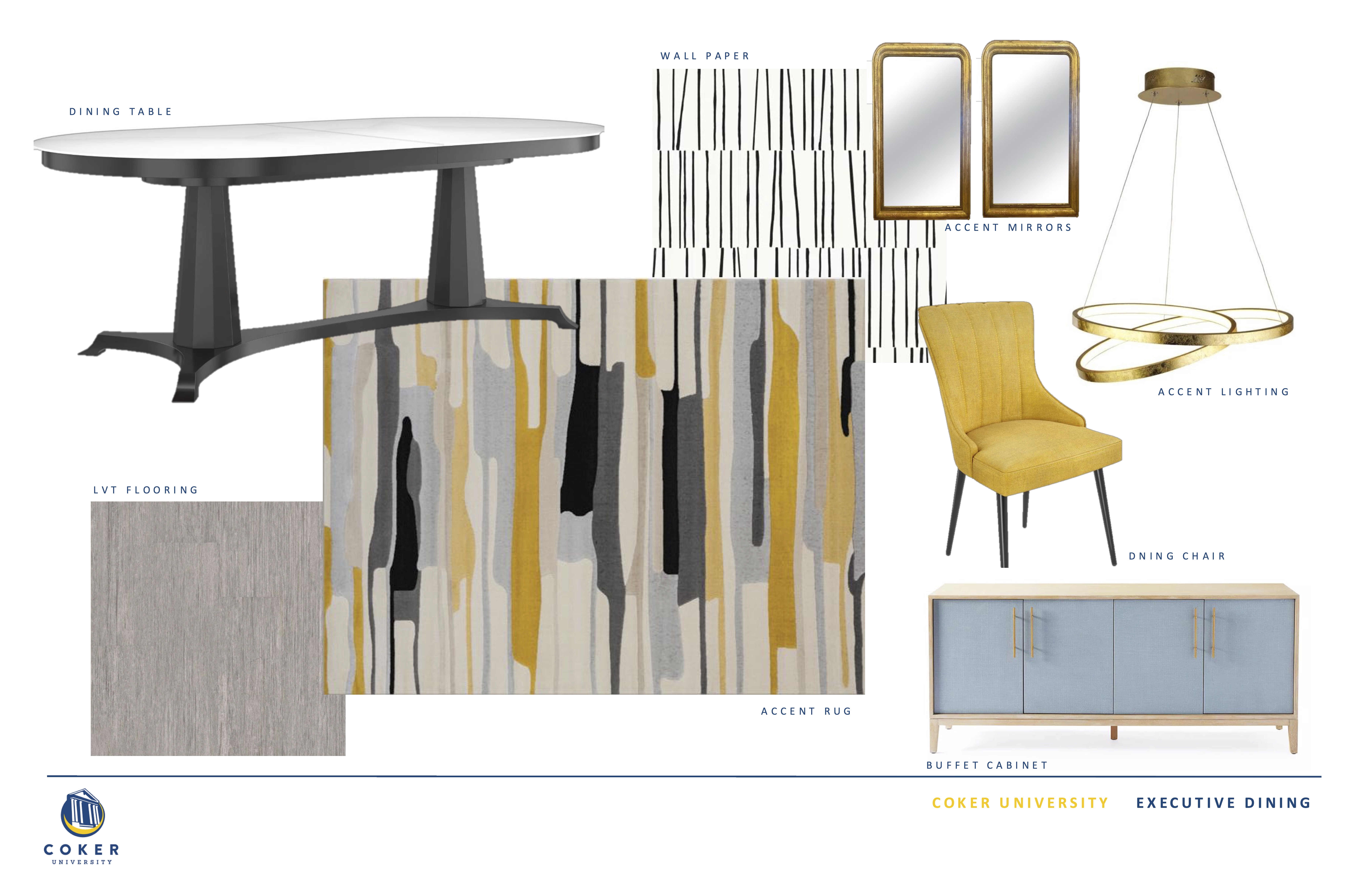 Coker University Executive Dining finishes and materials