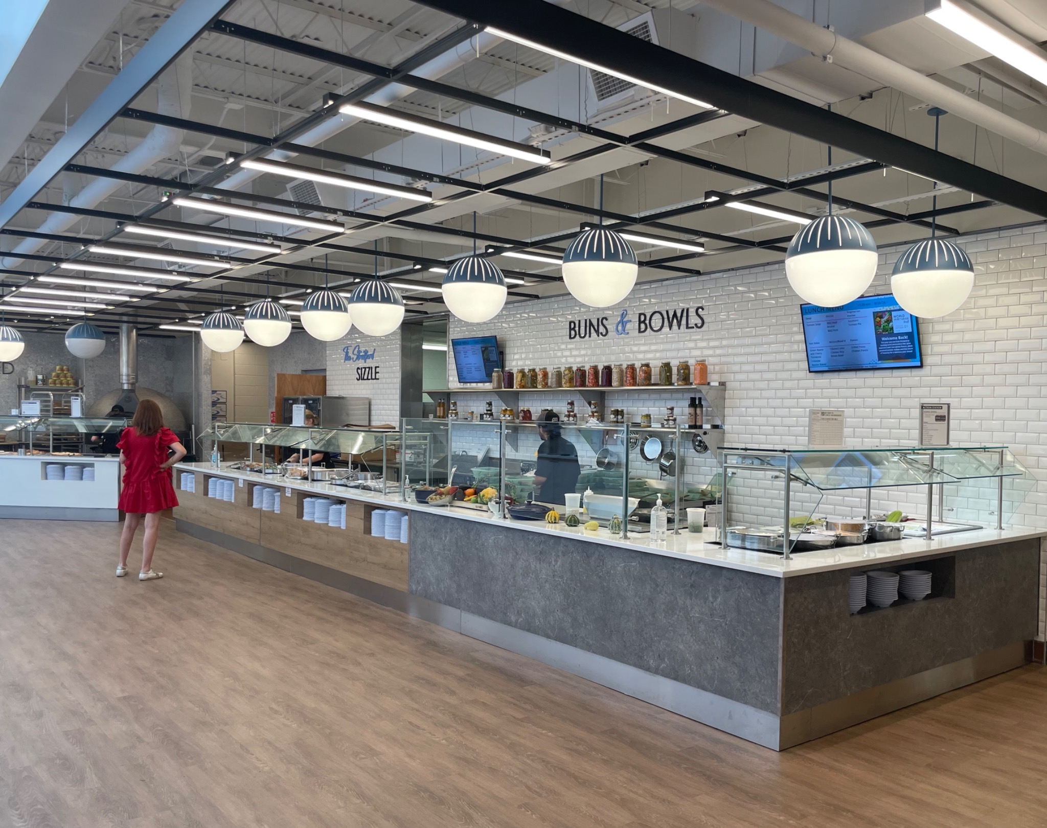 Stratford Academy finished marketplace servery detail